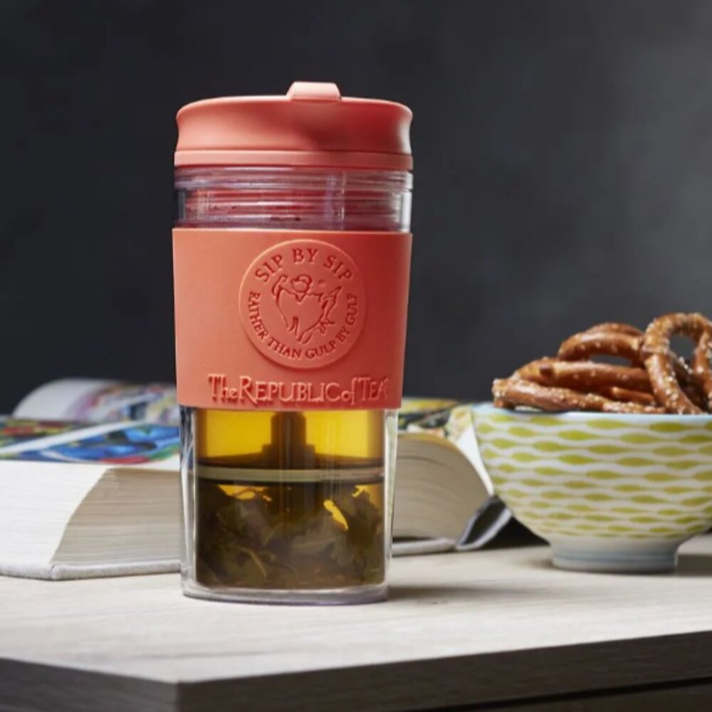 Republic of Tea Sip by Sip Travel Tea Press Cup Mug New Without Tags 12 Oz Cup